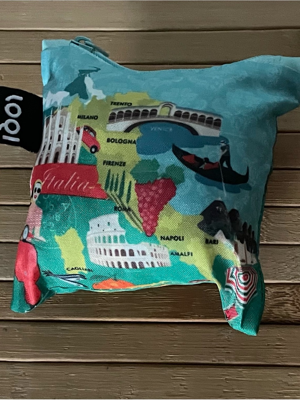 Italy Map Turquoise Reusable Shopping Bag
